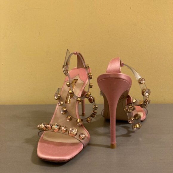 Sophia Webster pink satin rhinestone sandals, size 41 - Picture 2 of 3